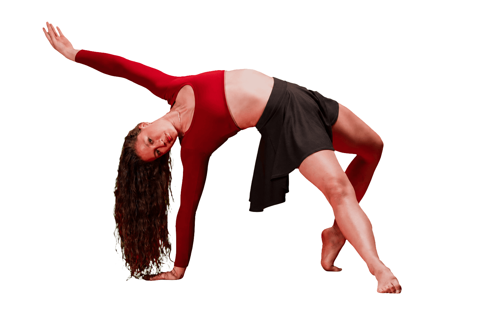 South Coast Conservatory performer moving through a contemporary backbend